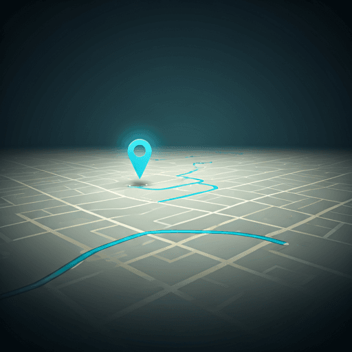 Live asset route on a minimalist map interface